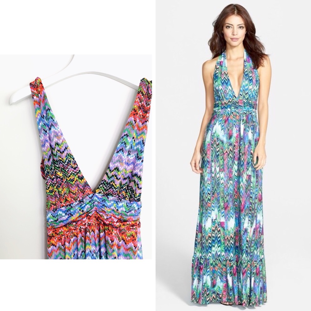 TBAGS LOS ANGELES | Print Halter Maxi Dress S